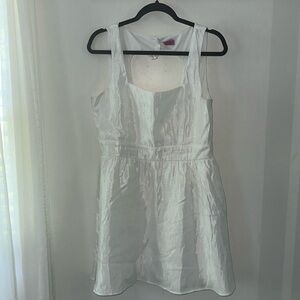 White graduation dress with heart cut out